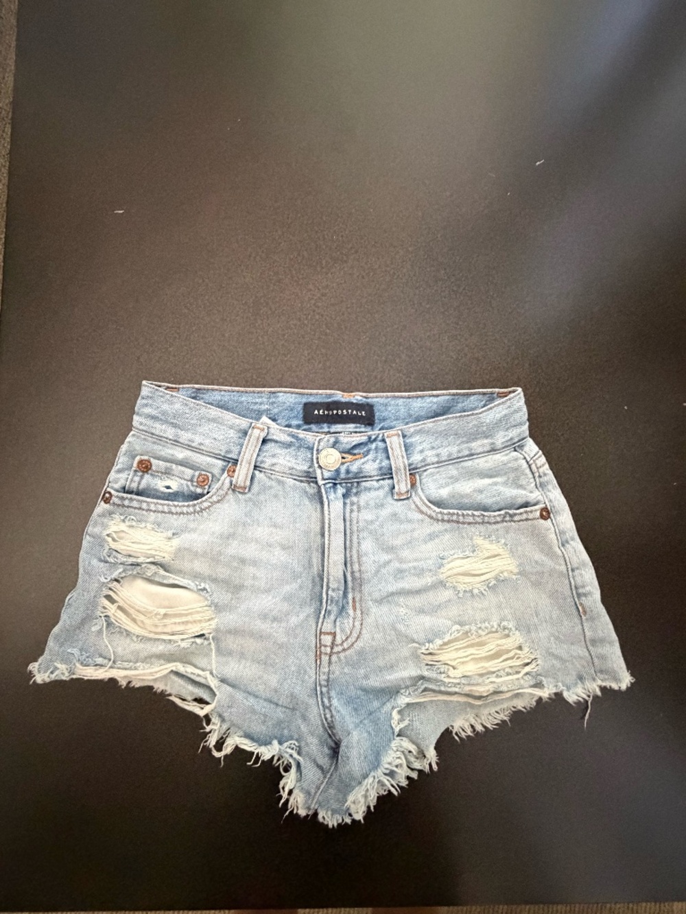 Aeropostale Vintage High Rise Shorty Distressed Jean Shorts - Size 000